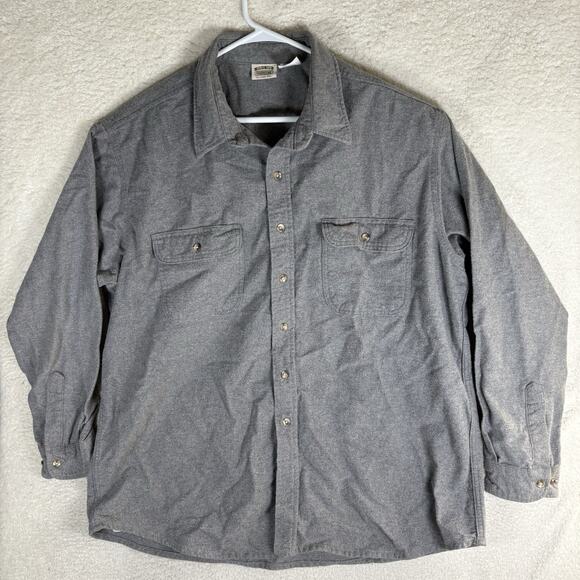 Five Brother Chamois Shirt Mens 2XLT Tall Gray Flannel Shacket Front Pockets - Picture 1 of 13